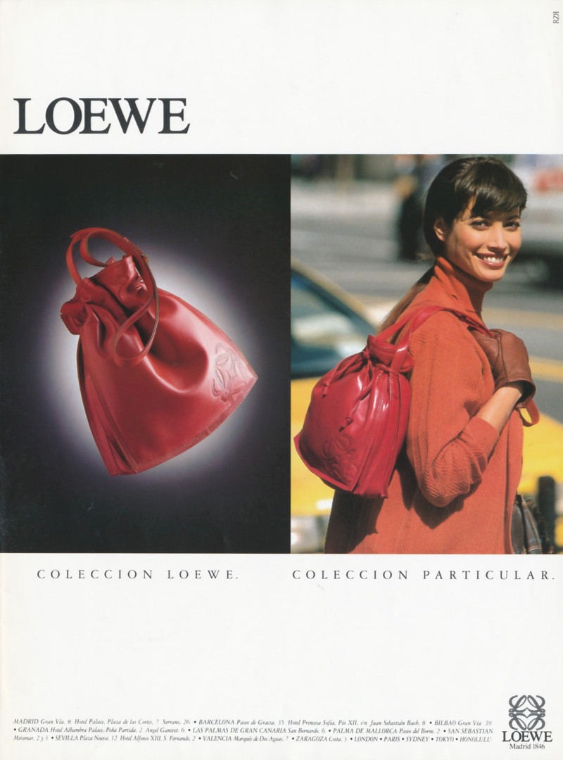 Christy Turlington featured in  the Loewe advertisement for Autumn/Winter 1994