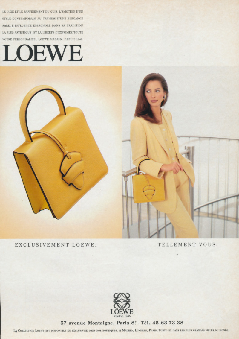 Christy Turlington featured in  the Loewe advertisement for Autumn/Winter 1994