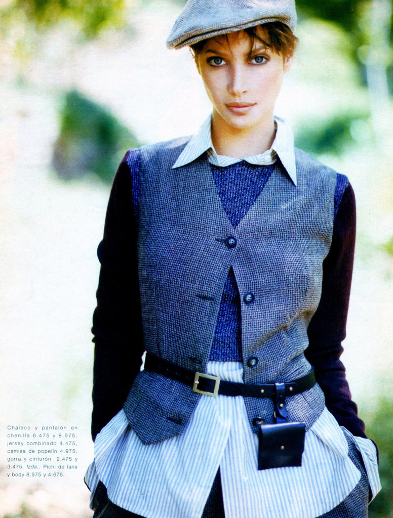 Christy Turlington featured in  the Mango advertisement for Winter 1994