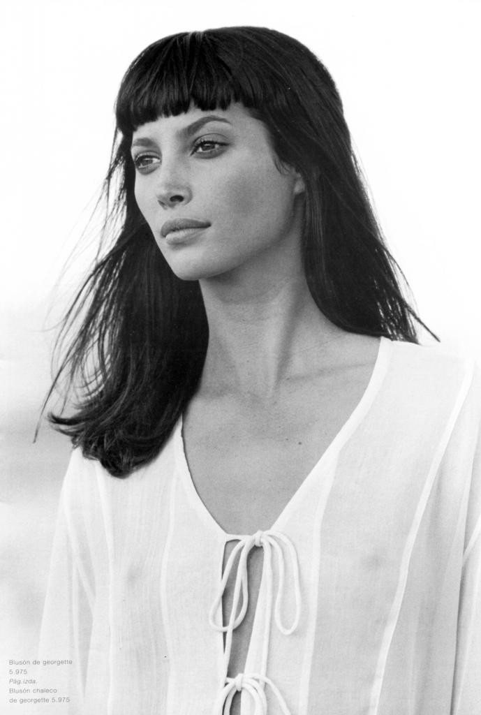 Christy Turlington featured in  the Mango advertisement for Summer 1994