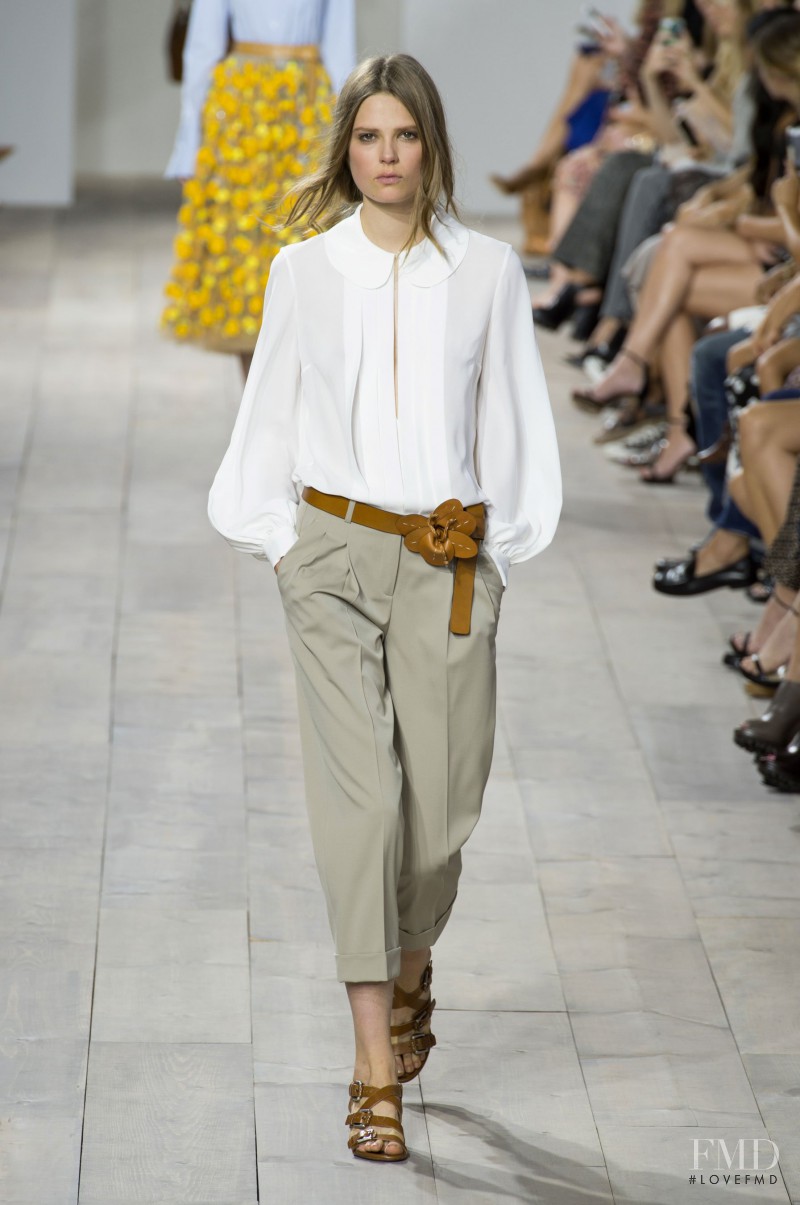 Caroline Brasch Nielsen featured in  the Michael Kors Collection fashion show for Spring/Summer 2015