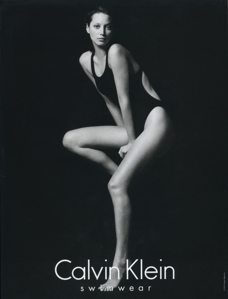 Christy Turlington featured in  the Calvin Klein Swimwear advertisement for Spring/Summer 1995