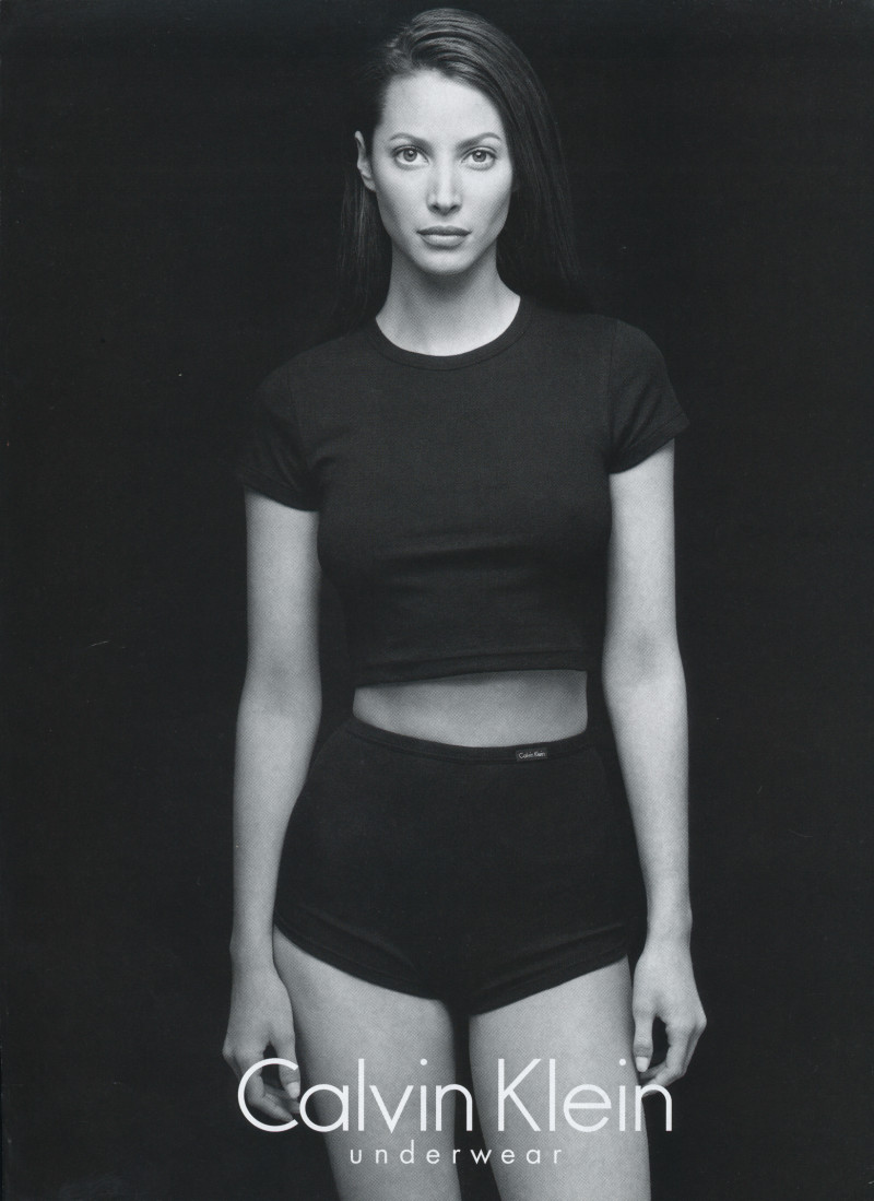 Christy Turlington featured in  the Calvin Klein Underwear advertisement for Spring/Summer 1995