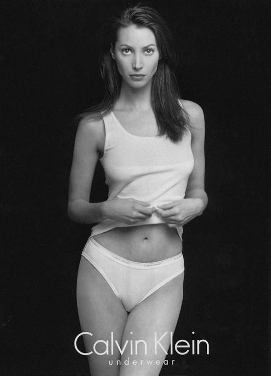 Christy Turlington featured in  the Calvin Klein Underwear advertisement for Spring/Summer 1995