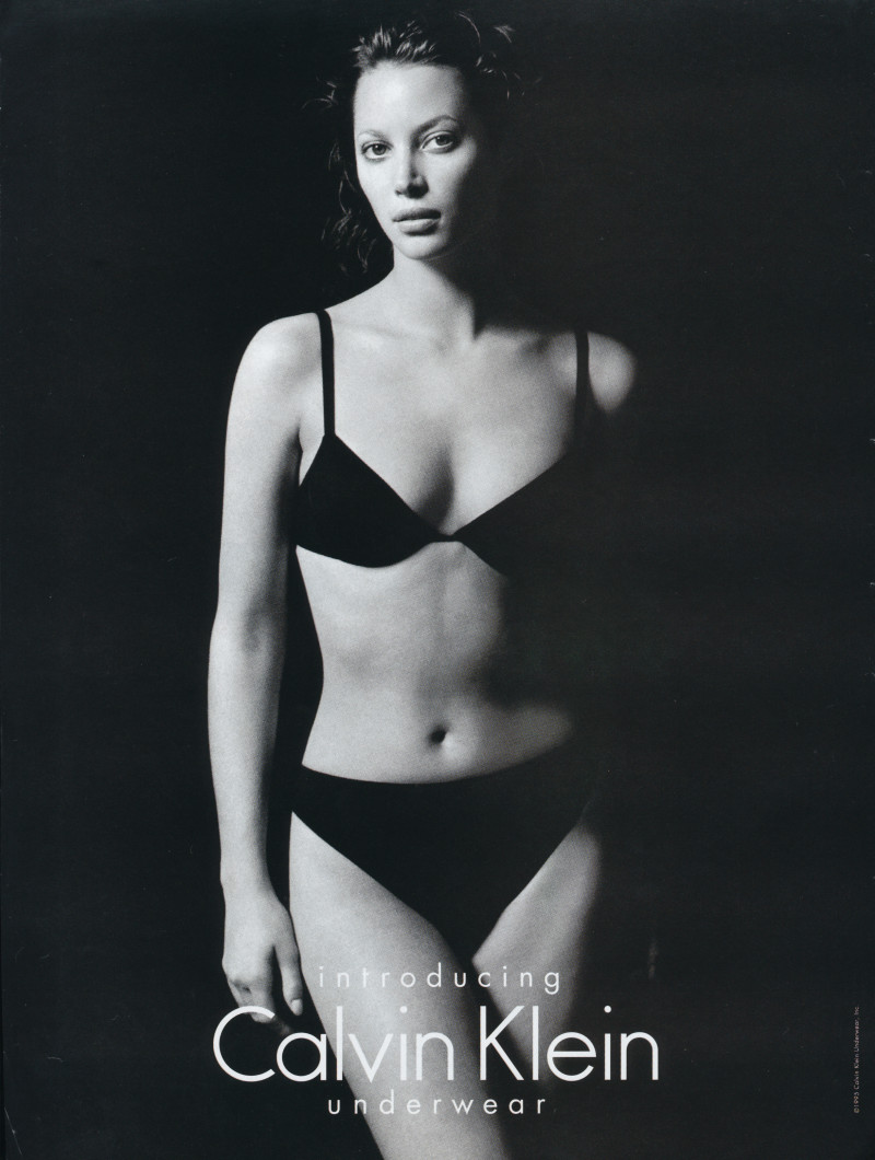 Christy Turlington featured in  the Calvin Klein Underwear advertisement for Spring/Summer 1995