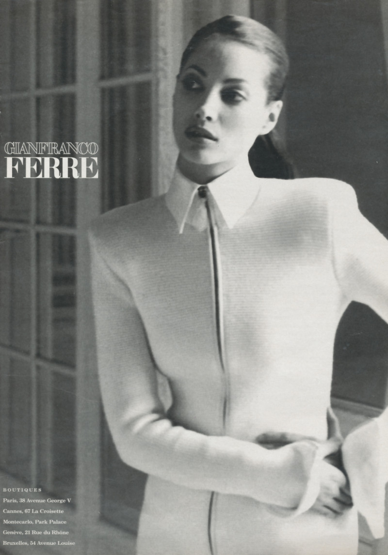 Christy Turlington featured in  the Gianfranco Ferré advertisement for Autumn/Winter 1995