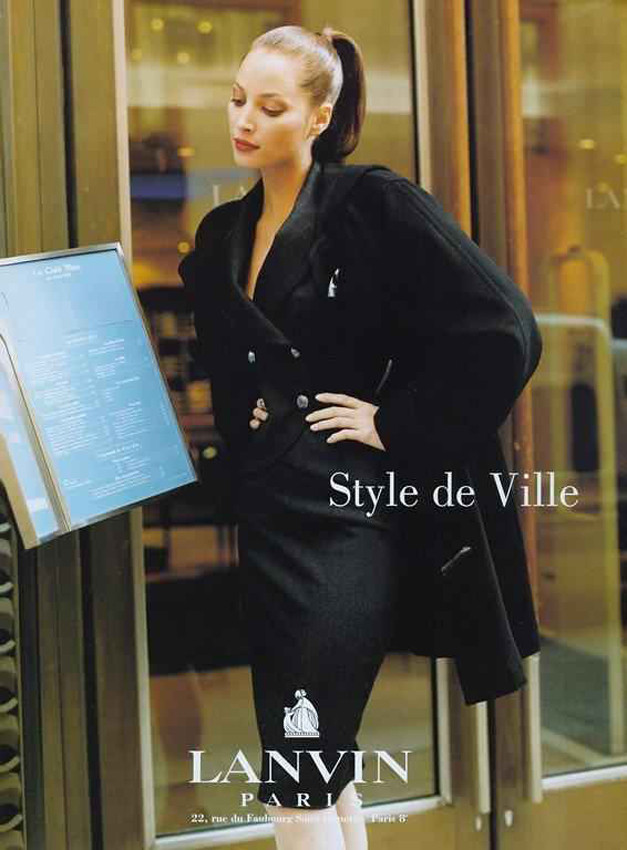 Christy Turlington featured in  the Lanvin advertisement for Autumn/Winter 1995