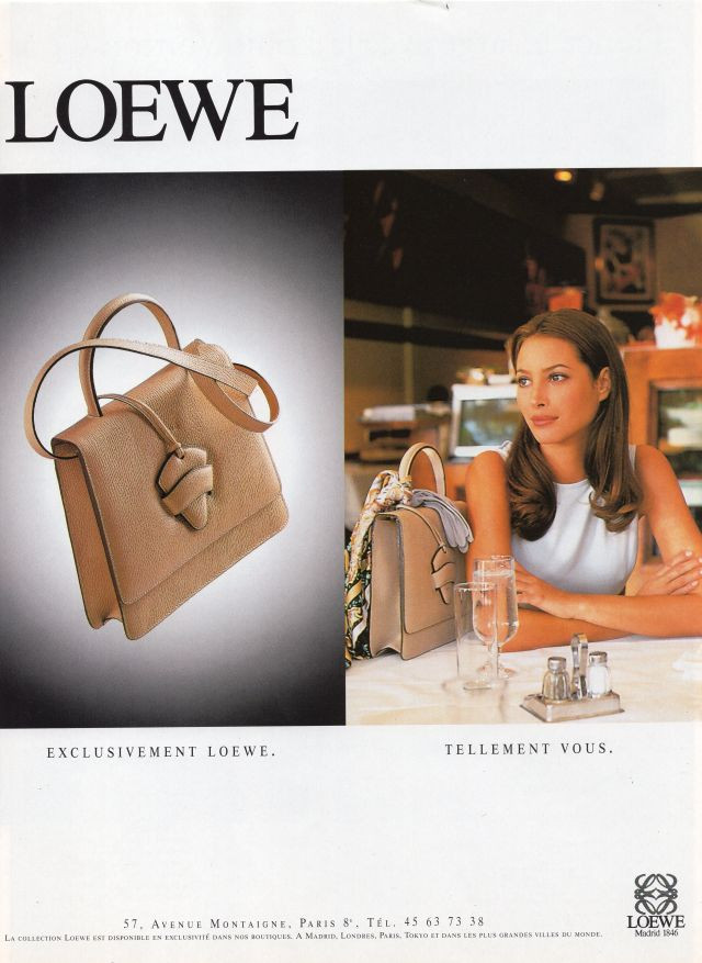 Christy Turlington featured in  the Loewe advertisement for Spring/Summer 1995