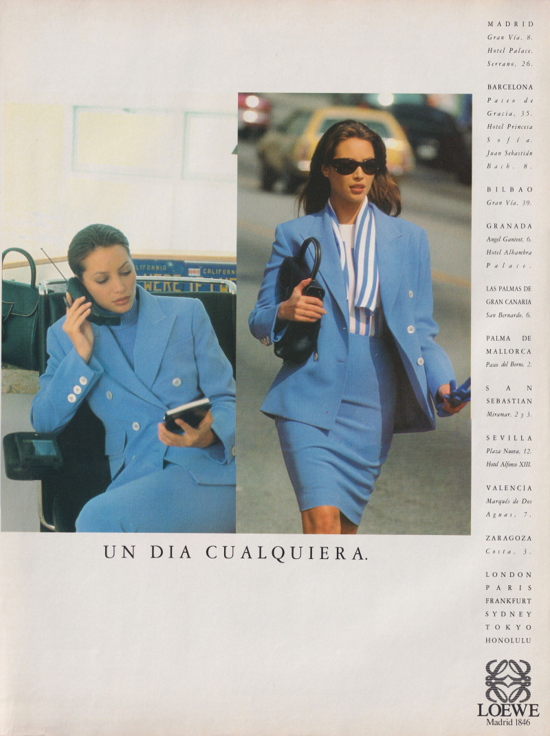 Christy Turlington featured in  the Loewe advertisement for Spring/Summer 1995