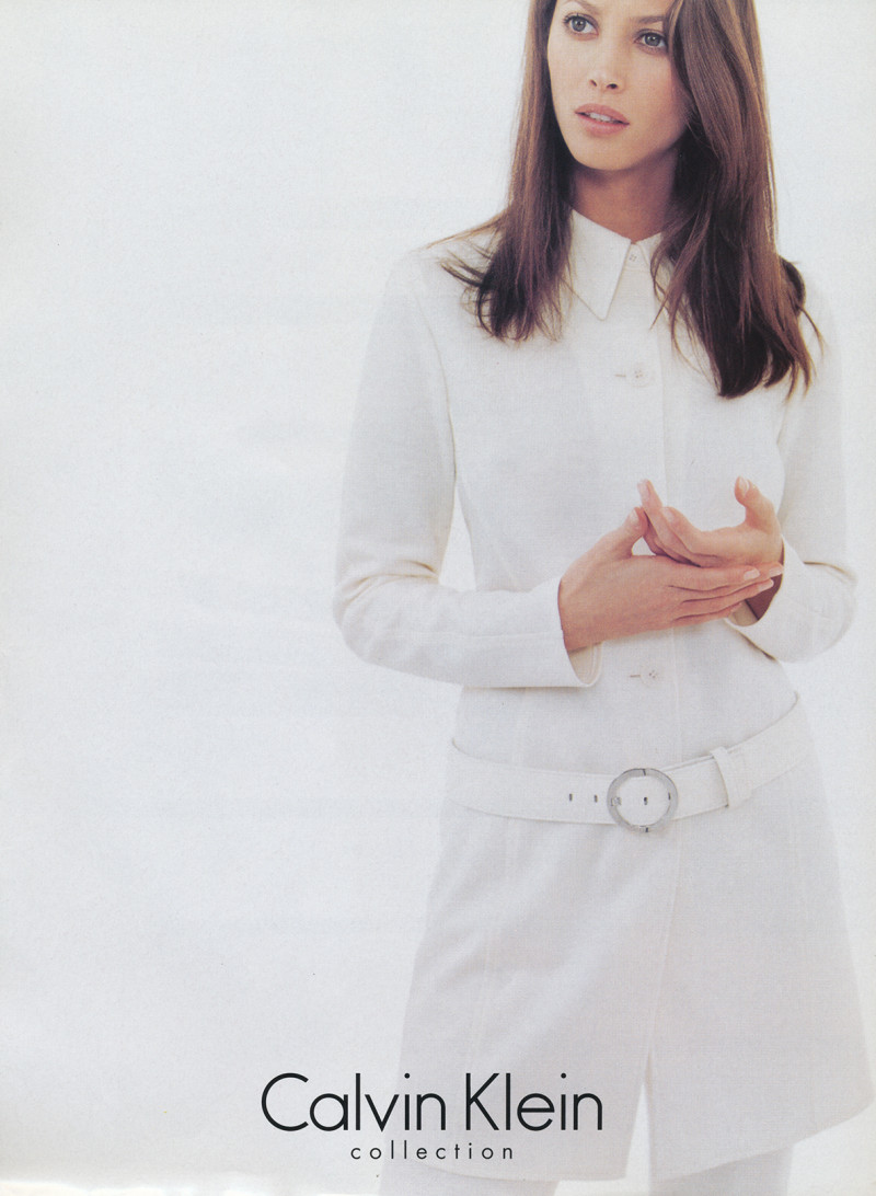 Christy Turlington featured in  the Calvin Klein advertisement for Spring/Summer 1996