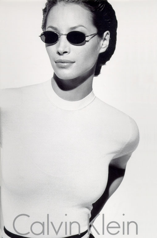 Christy Turlington featured in  the Calvin Klein Eyewear advertisement for Spring/Summer 1996