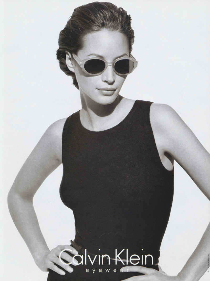 Christy Turlington featured in  the Calvin Klein Eyewear advertisement for Spring/Summer 1996