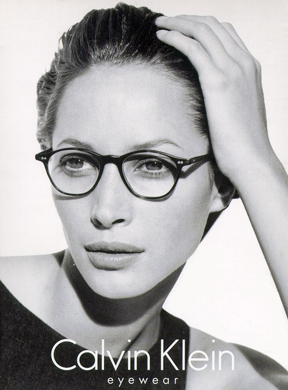 Christy Turlington featured in  the Calvin Klein Eyewear advertisement for Spring/Summer 1996