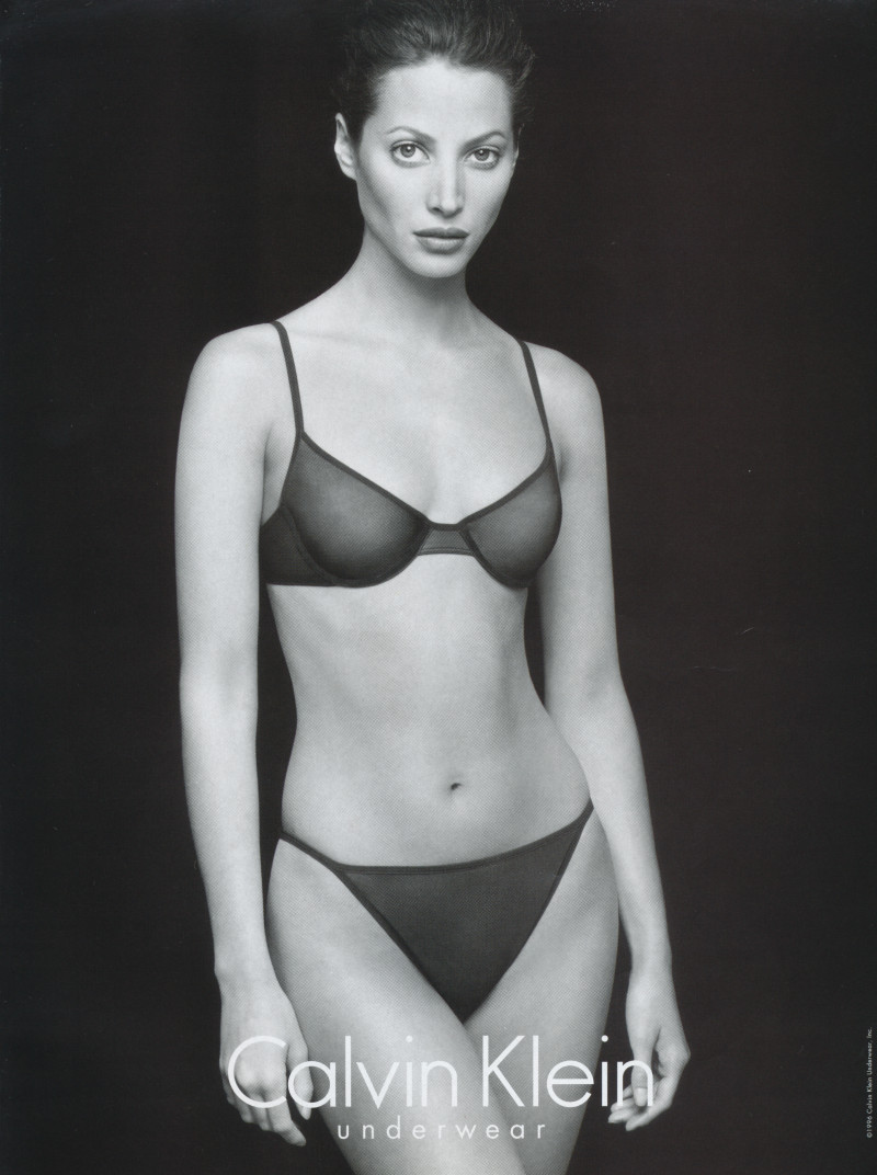 Christy Turlington featured in  the Calvin Klein Underwear advertisement for Spring/Summer 1996