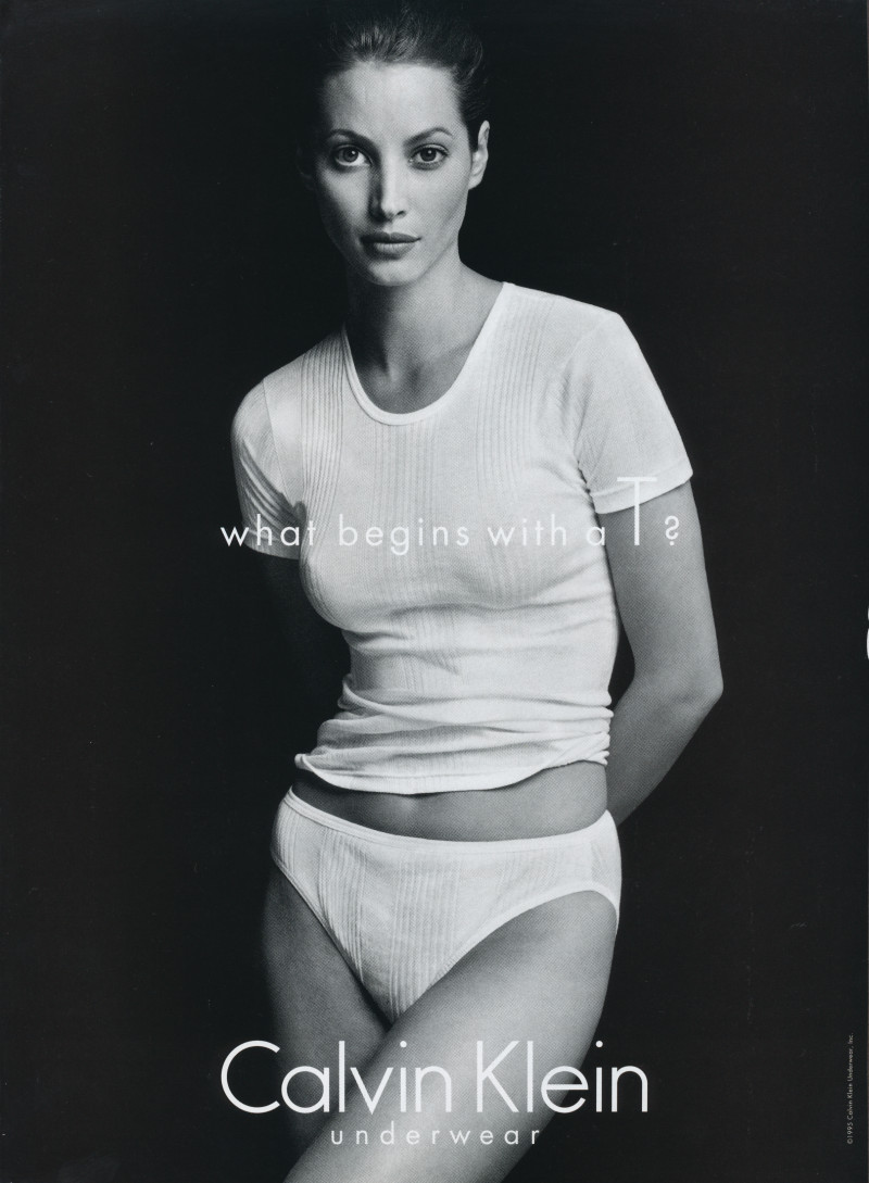 Christy Turlington featured in  the Calvin Klein Underwear advertisement for Spring/Summer 1996