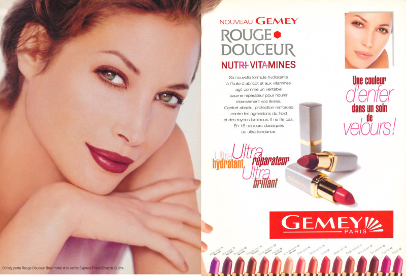 Christy Turlington featured in  the Maybelline advertisement for Spring/Summer 1996