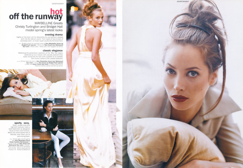 Christy Turlington featured in  the Maybelline advertisement for Autumn/Winter 1996