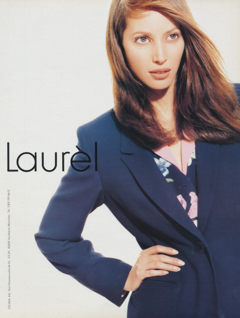 Christy Turlington featured in  the Laurel advertisement for Autumn/Winter 1996