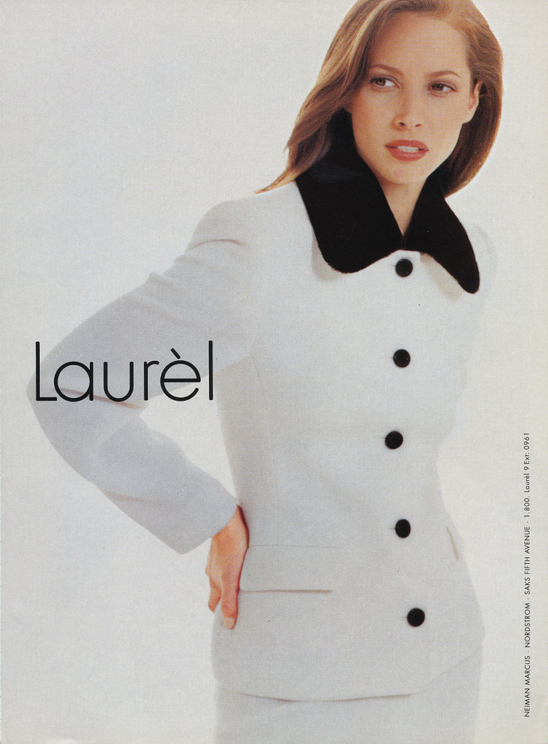 Christy Turlington featured in  the Laurel advertisement for Autumn/Winter 1996