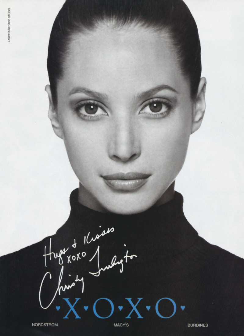 Christy Turlington featured in  the XOXO advertisement for Autumn/Winter 1996