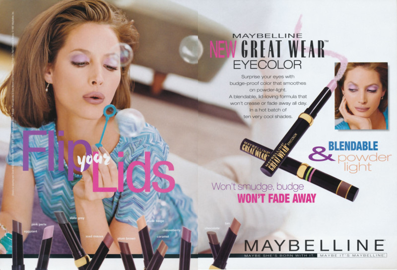 Christy Turlington featured in  the Maybelline advertisement for Spring/Summer 1997