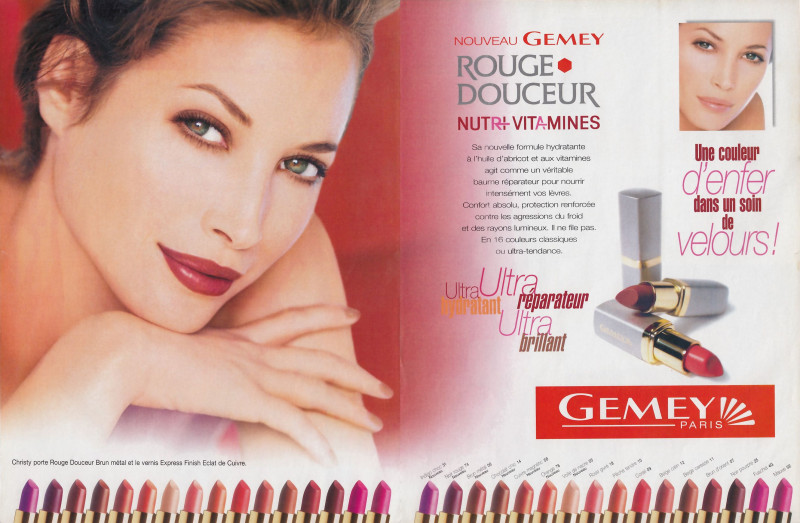 Christy Turlington featured in  the Maybelline advertisement for Spring/Summer 1997