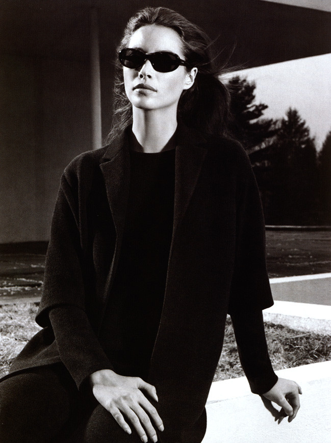 Christy Turlington featured in  the Calvin Klein Eyewear advertisement for Autumn/Winter 1998