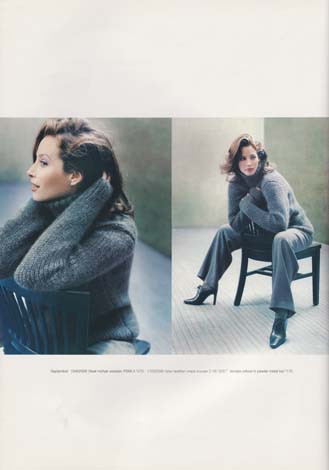 Christy Turlington featured in  the Ellen Tracy catalogue for Autumn/Winter 1998