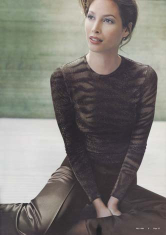 Christy Turlington featured in  the Ellen Tracy catalogue for Autumn/Winter 1998