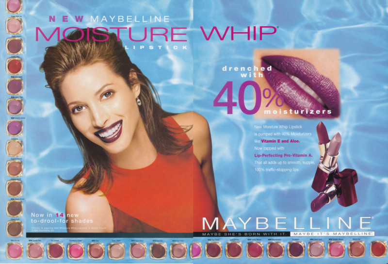 Christy Turlington featured in  the Maybelline advertisement for Spring/Summer 1998