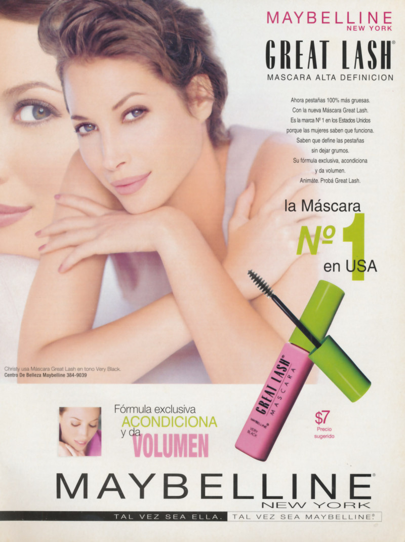 Christy Turlington featured in  the Maybelline advertisement for Spring/Summer 1998