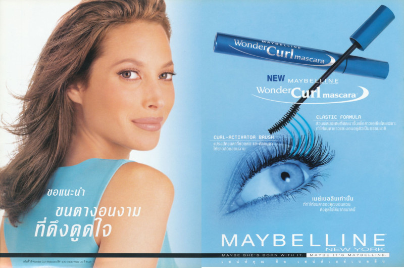 Christy Turlington featured in  the Maybelline advertisement for Spring/Summer 1998