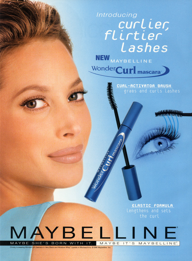 Christy Turlington featured in  the Maybelline advertisement for Spring/Summer 1998