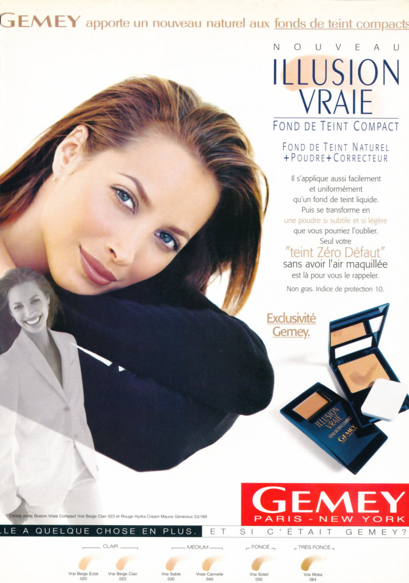 Christy Turlington featured in  the Maybelline advertisement for Autumn/Winter 1998