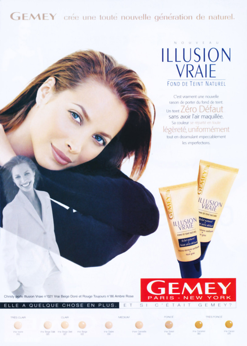 Christy Turlington featured in  the Maybelline advertisement for Autumn/Winter 1998