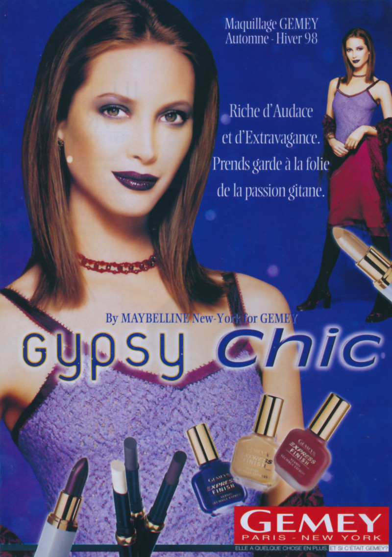 Christy Turlington featured in  the Maybelline advertisement for Autumn/Winter 1998