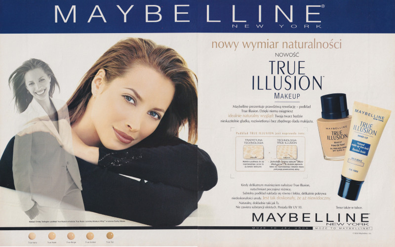 Christy Turlington featured in  the Maybelline advertisement for Autumn/Winter 1998