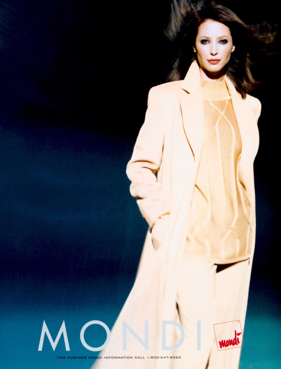 Christy Turlington featured in  the mondi advertisement for Autumn/Winter 1998