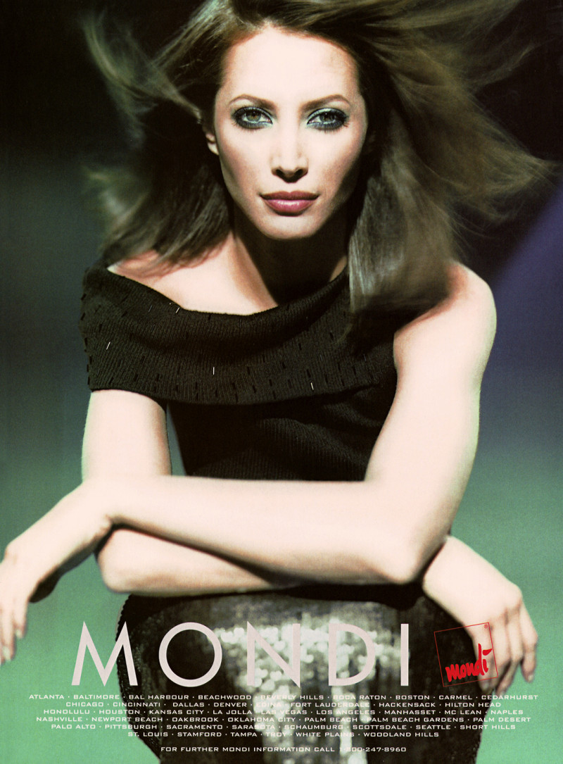 Christy Turlington featured in  the mondi advertisement for Autumn/Winter 1998