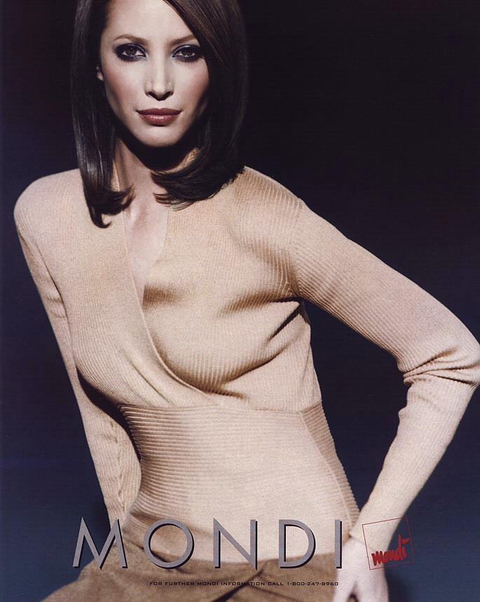 Christy Turlington featured in  the mondi advertisement for Autumn/Winter 1998