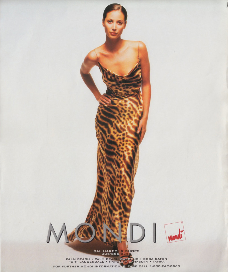 Christy Turlington featured in  the mondi advertisement for Spring/Summer 1998