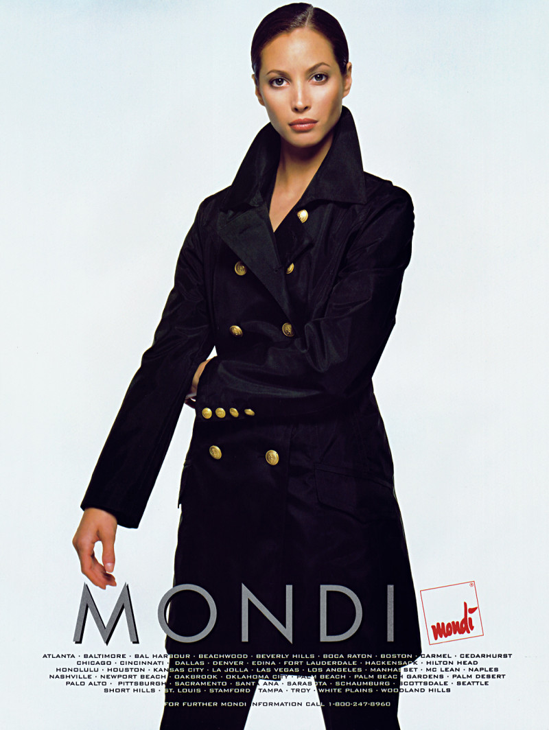 Christy Turlington featured in  the mondi advertisement for Spring/Summer 1998