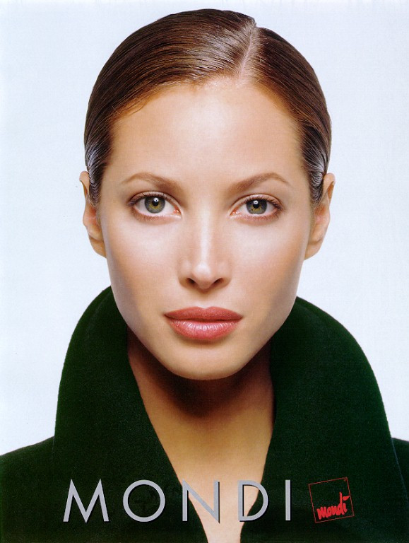 Christy Turlington featured in  the mondi advertisement for Spring/Summer 1998