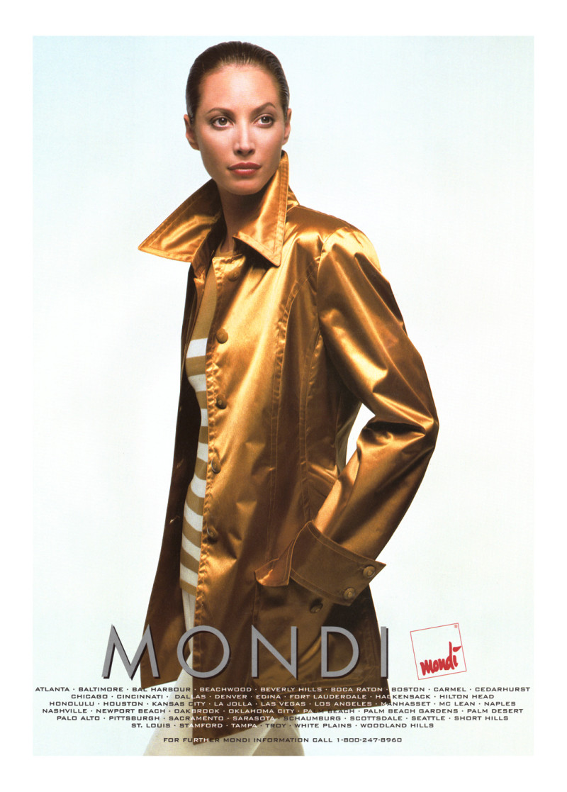 Christy Turlington featured in  the mondi advertisement for Spring/Summer 1998