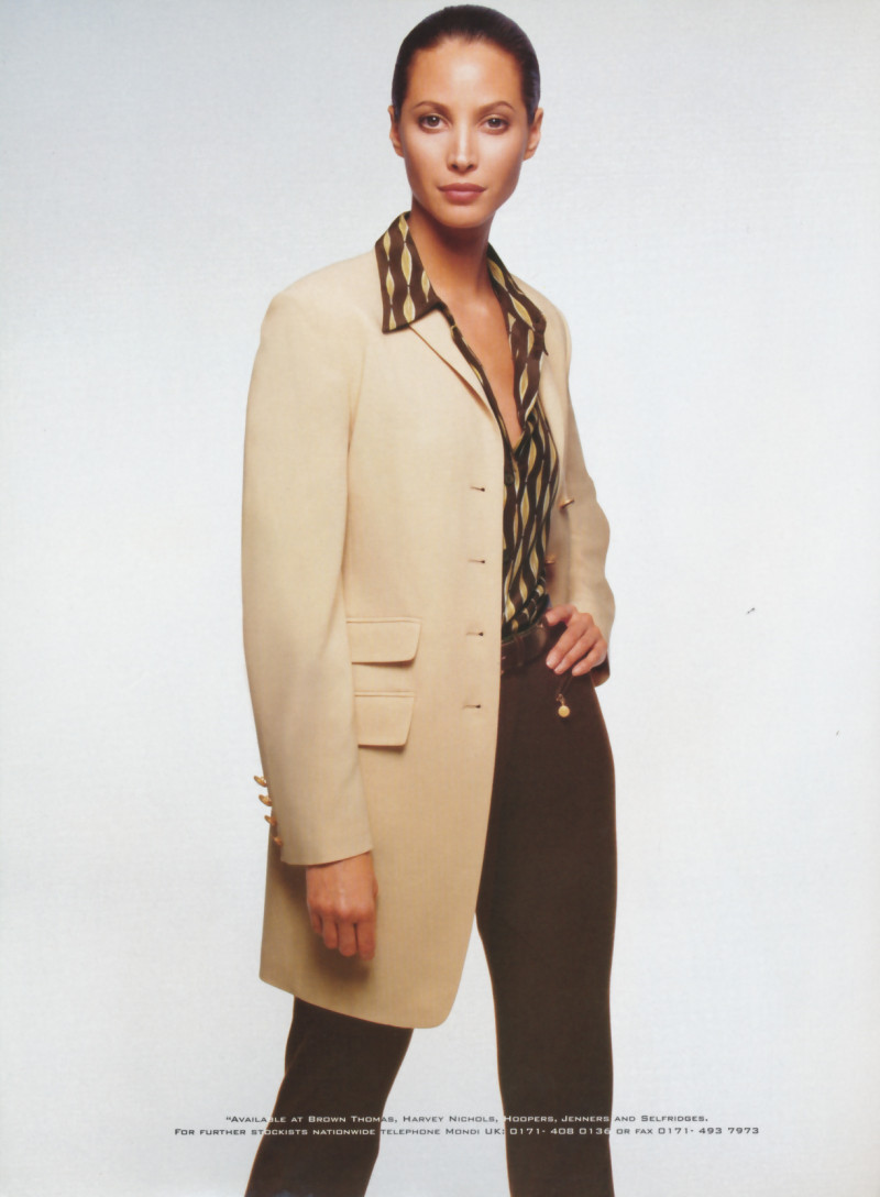 Christy Turlington featured in  the mondi advertisement for Spring/Summer 1998