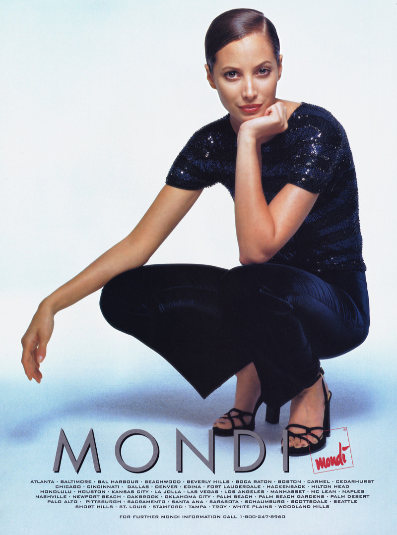 Christy Turlington featured in  the mondi advertisement for Spring/Summer 1998