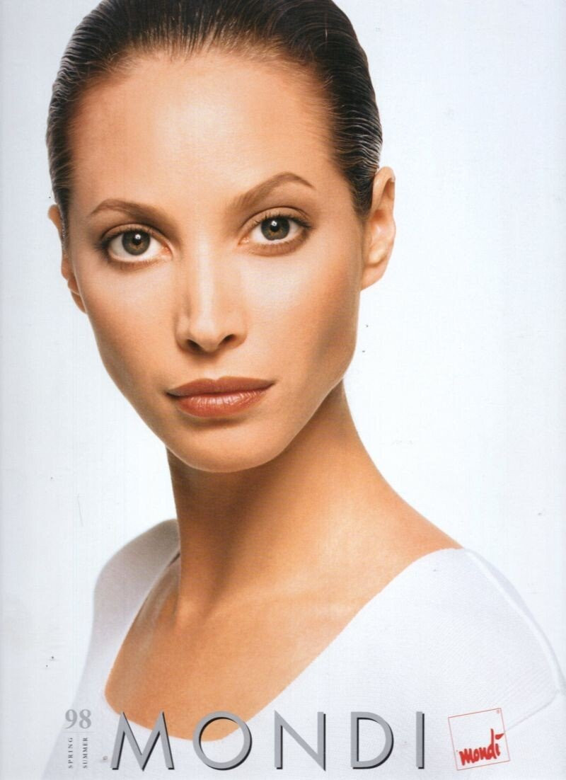 Christy Turlington featured in  the mondi advertisement for Spring/Summer 1998