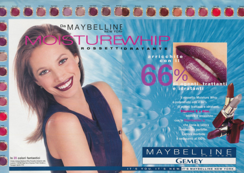 Christy Turlington featured in  the Maybelline advertisement for Spring/Summer 1999