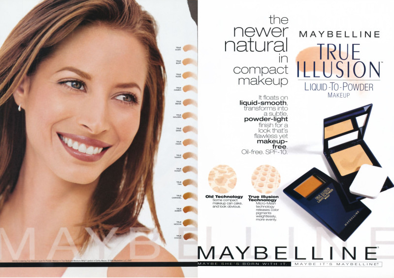 Christy Turlington featured in  the Maybelline advertisement for Spring/Summer 1999