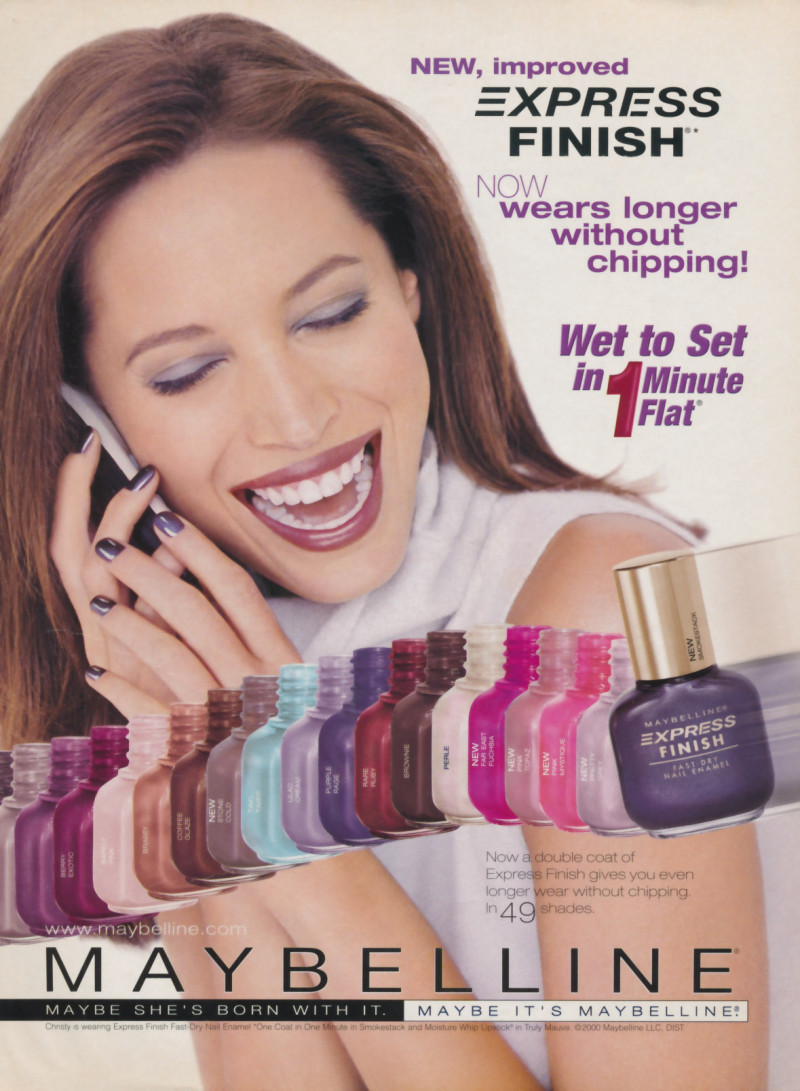 Christy Turlington featured in  the Maybelline advertisement for Spring/Summer 2000